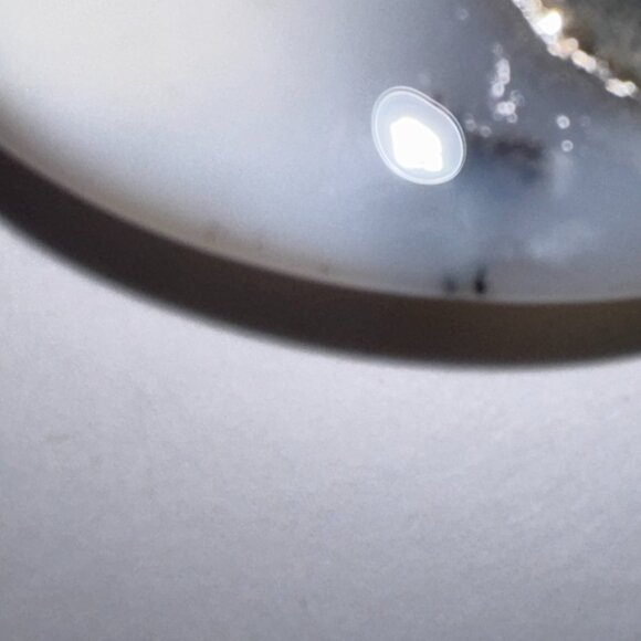 White Dendritic Agate Oval Pendant - Picture 9 of 11